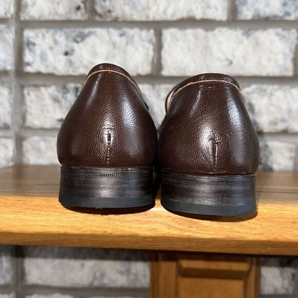 Barclay 11 Chestnut Brown Genuine Leather Dress Slip on Shoes Loafers - Picture 4 of 12